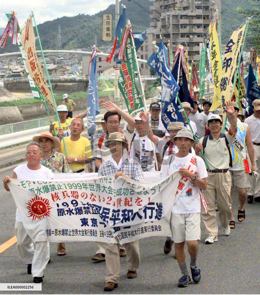 Peace march arrives in Hiroshima