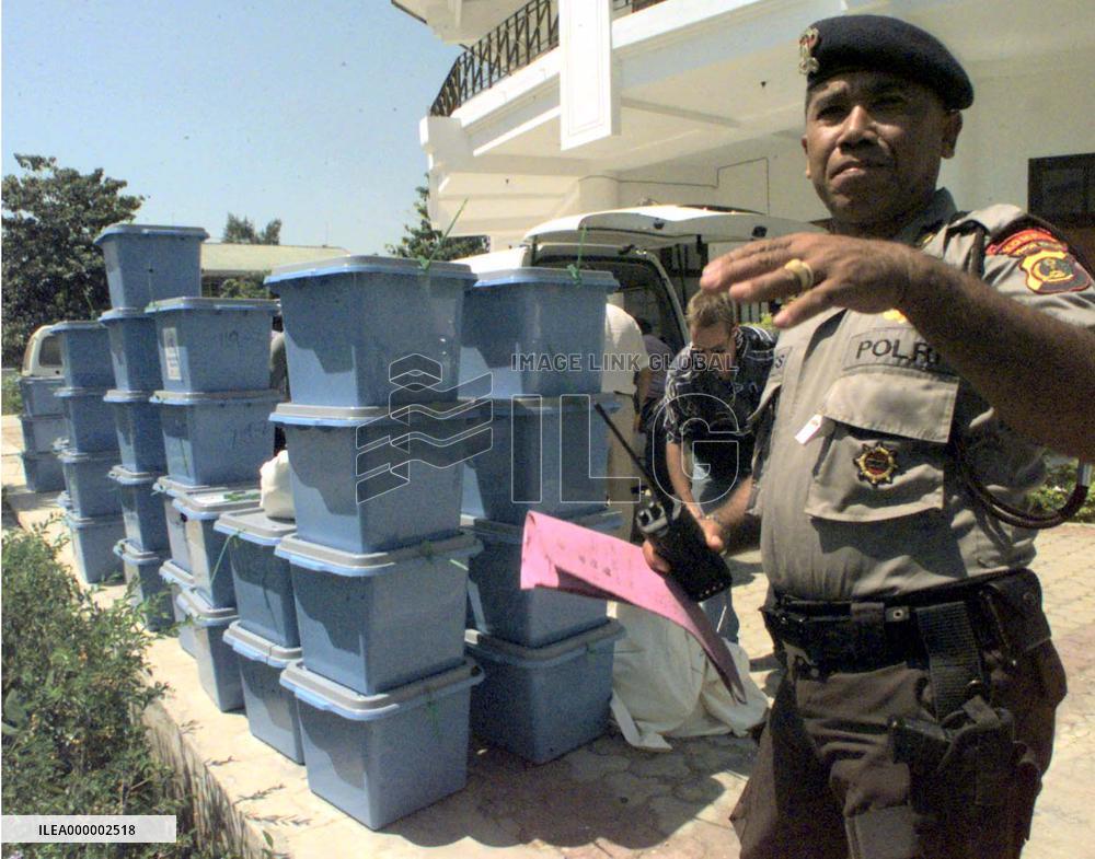 Police guard ballot boxes