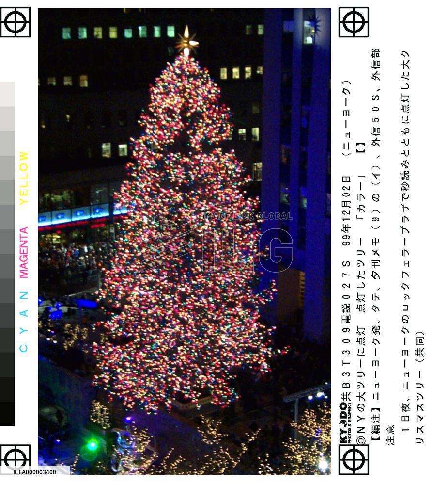 Rockefeller Center's Christmas tree illuminated