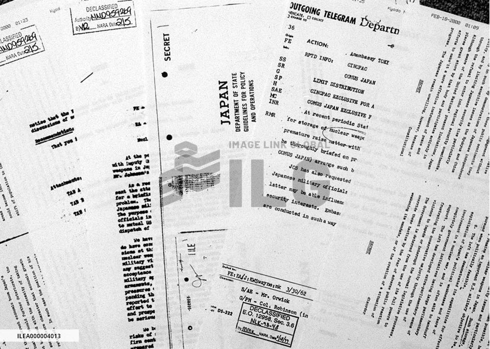 Archives show U.S. proposed storage of N-weapons in Japan in 196