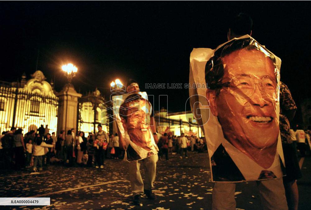 Fujimori supporters rally in presidential election