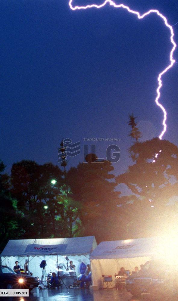 Lightning streaks over premier's official residence