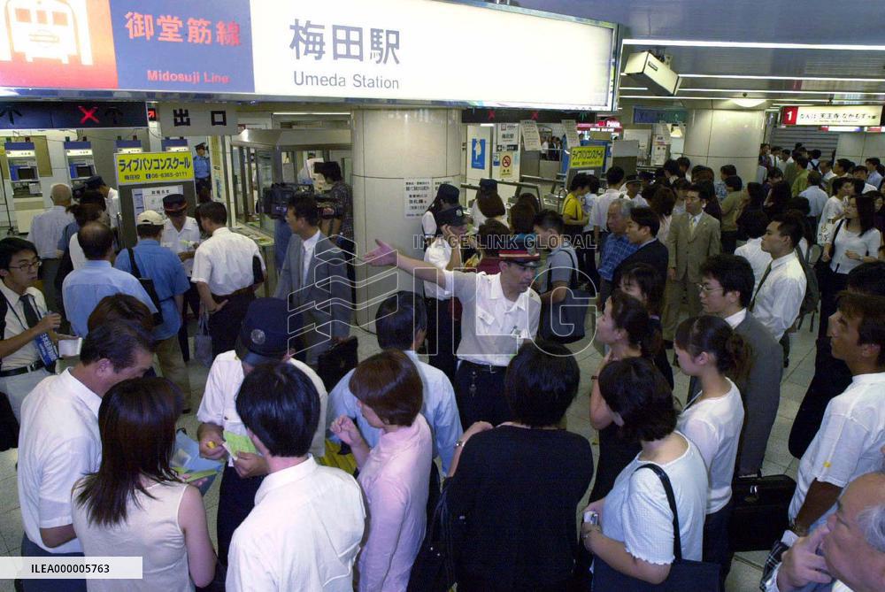 Maintenance train derailment disrupts Osaka subway