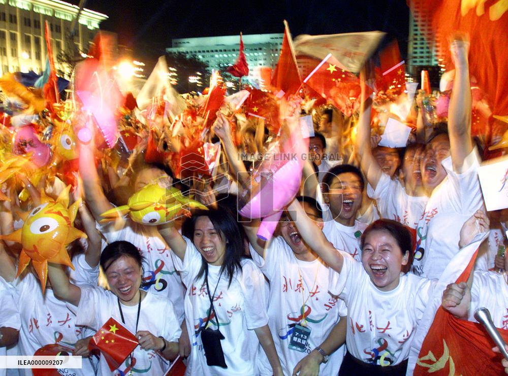 Beijing celebrates winning 2008 Summer Olympics