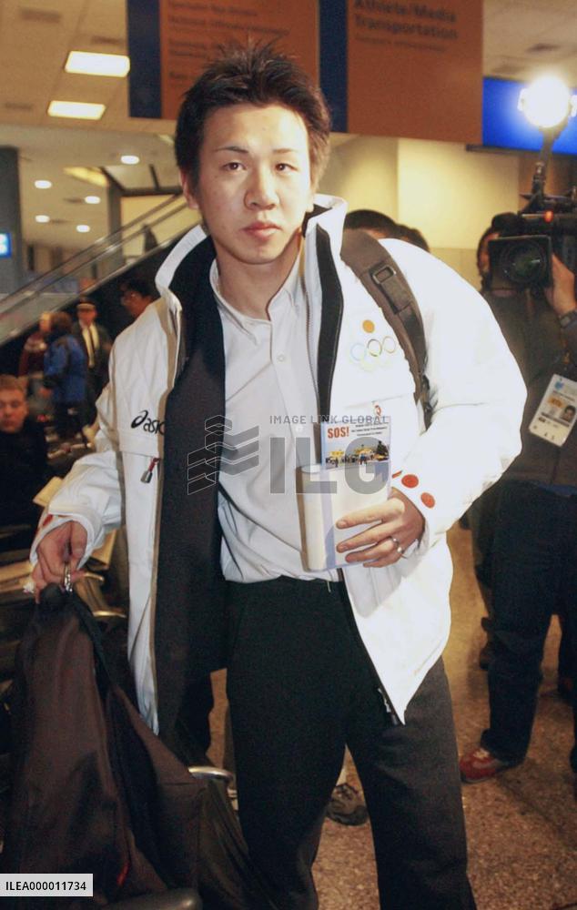 Figure skater Honda arrives in Salt Lake City