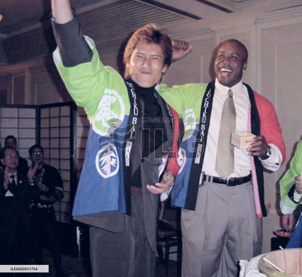 Shinjo attends Giants welcoming party