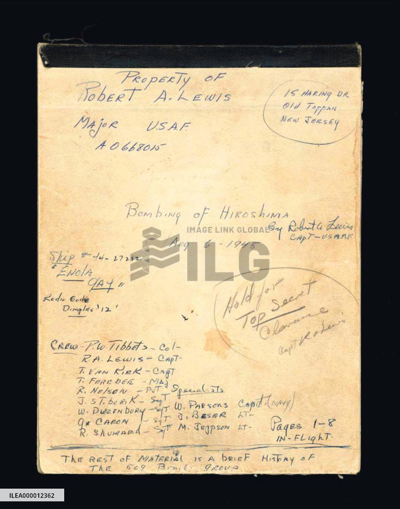 Enola Gay co-pilot's log fetches $350,000 at Christie's