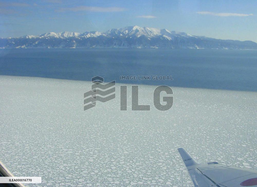 Ice floe moves southward off eastern Hokkaido