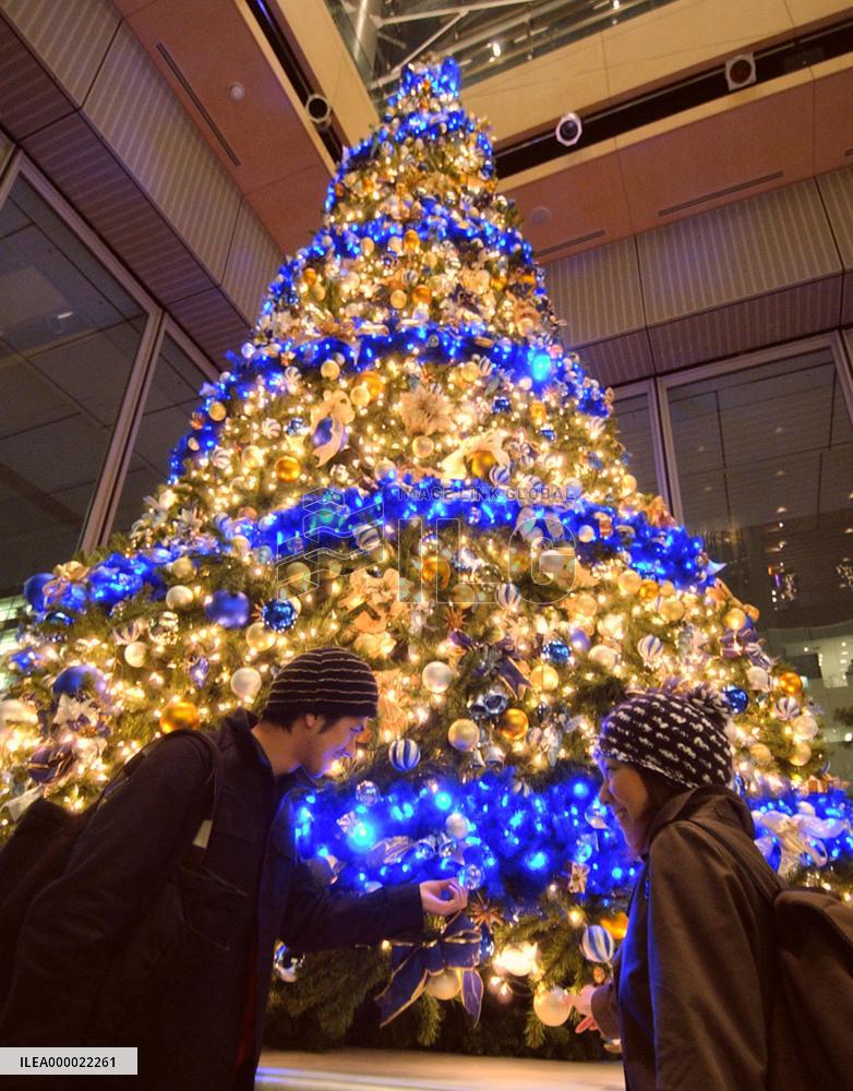 Christmas tree set up in Marunouchi Building