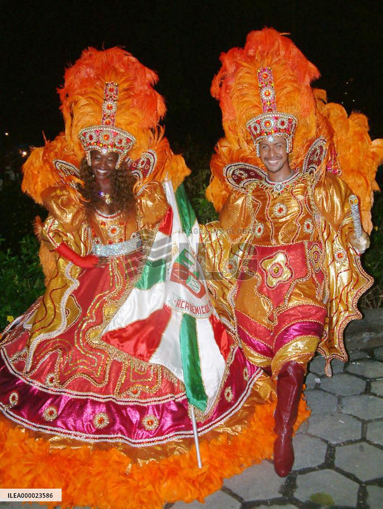 (1)Japanese samba dancers shine in Rio's carnival parade
