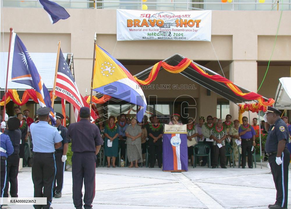(1)50th anniv. of Bikini H-bomb test held in Majuro