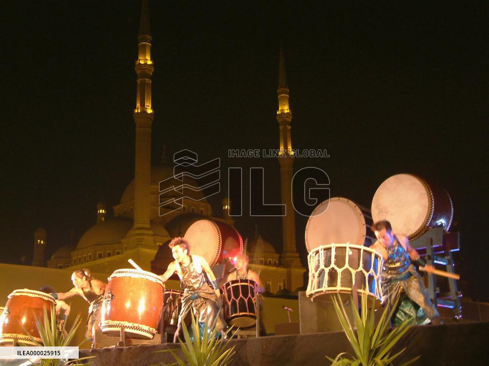 Japanese drum group performs in Cairo
