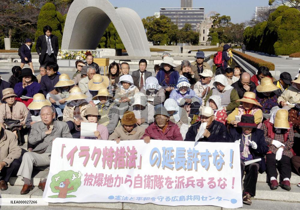 Antiwar groups sit in to oppose extension of SDF mission