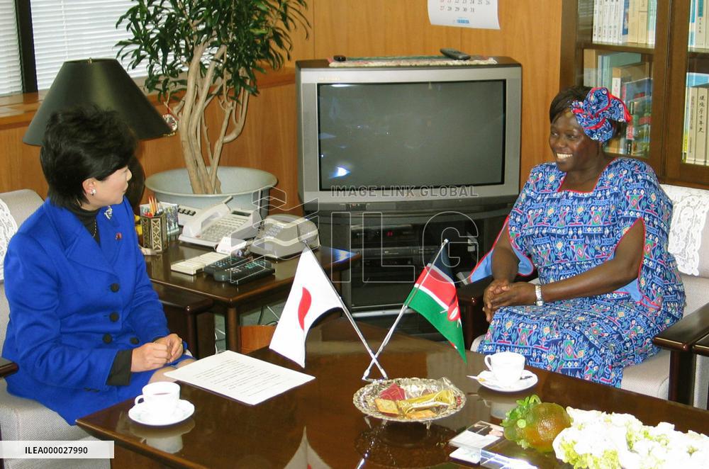 Nobel Peace Prize winner Maathai meets environment minister