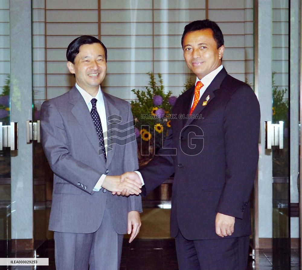 Crown Prince Naruhito meets Madagascar's president