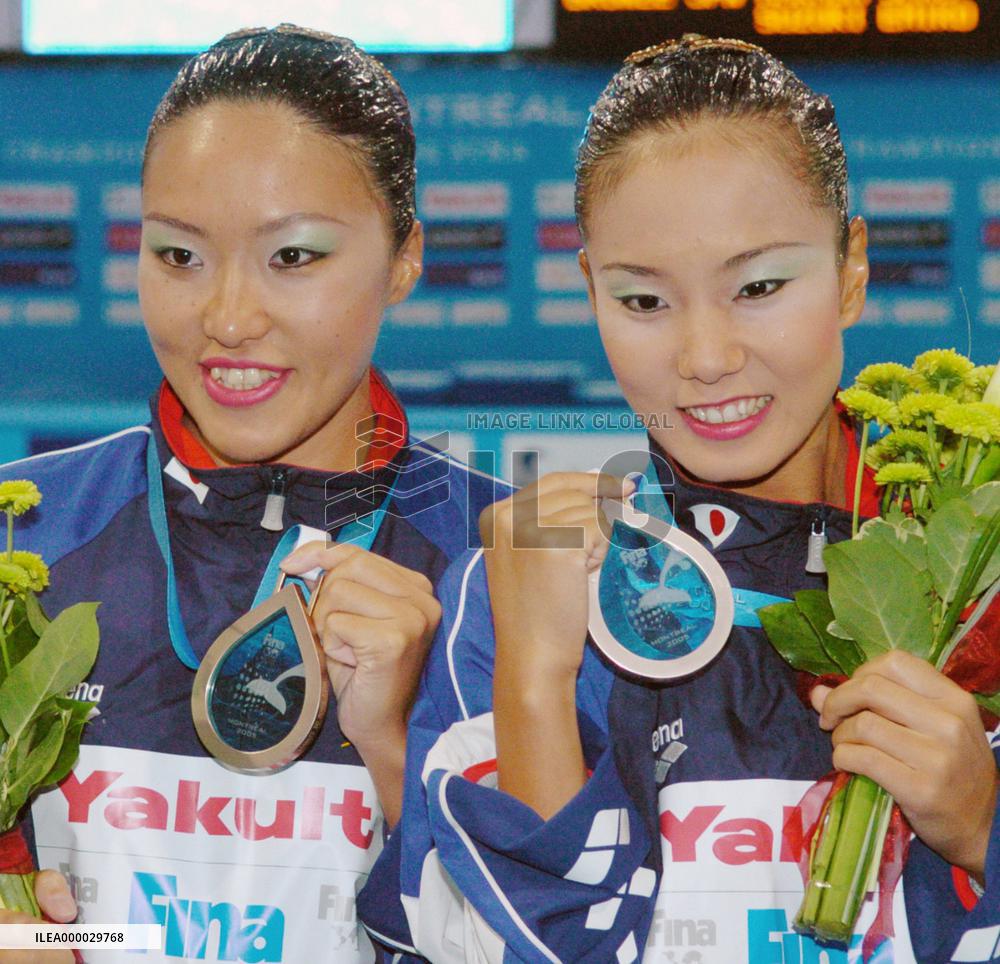 Suzuki, Harada win duet bronze in synchro swimming
