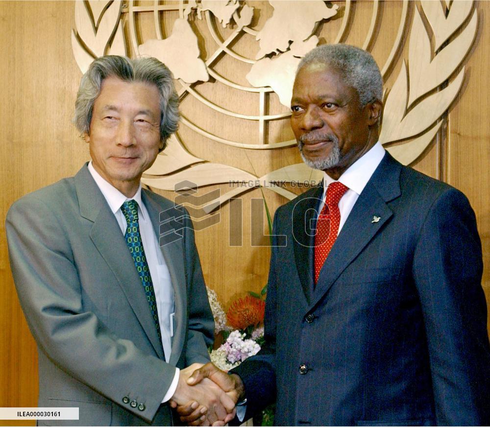 Koizumi tells Annan Japan will keep working on UNSC reform