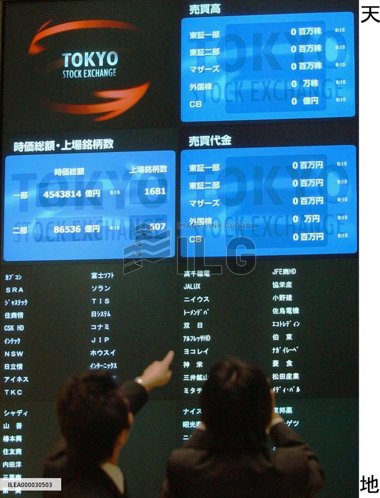 Tokyo stock trading suspended due to system error