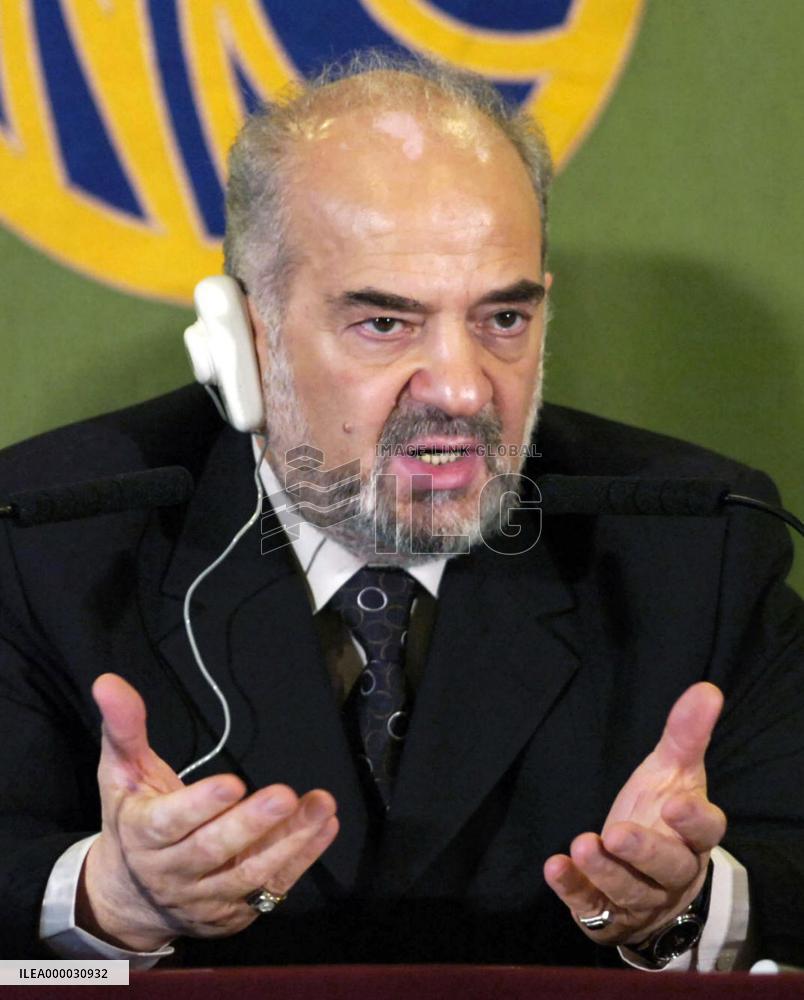 Iraqi prime minister holds press conference in Tokyo