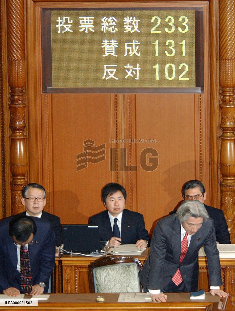 Diet passes FY '2005 extra budget, to shift to 2006 budget