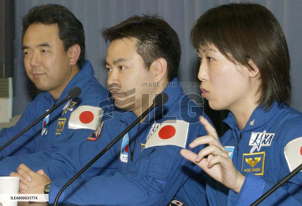 3 Japanese astronauts voice anticipations in staying at ISS