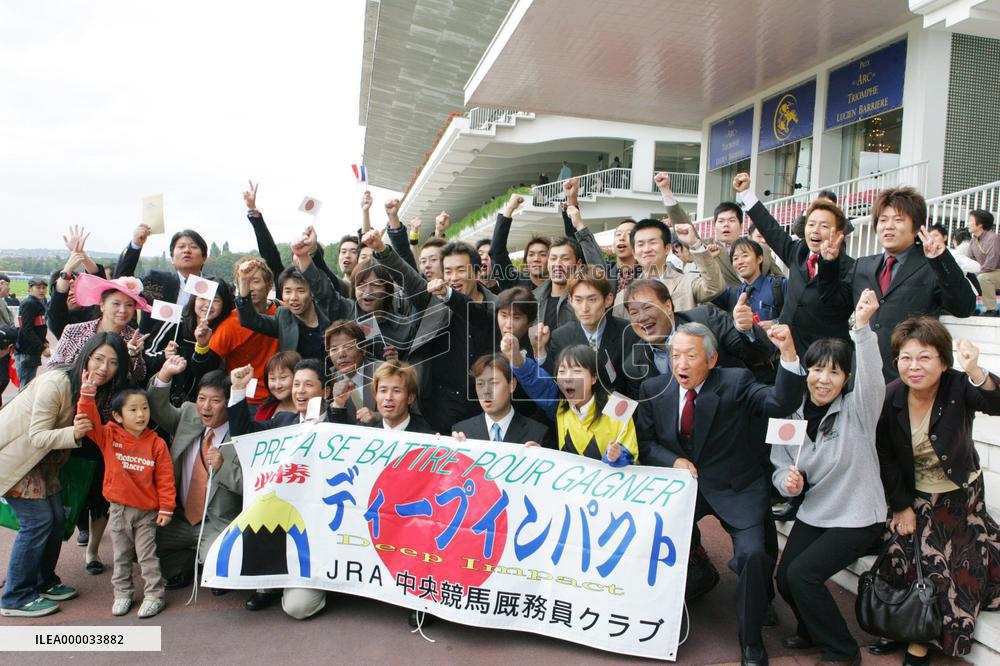 Japanese visitors at Longchamp racecourse
