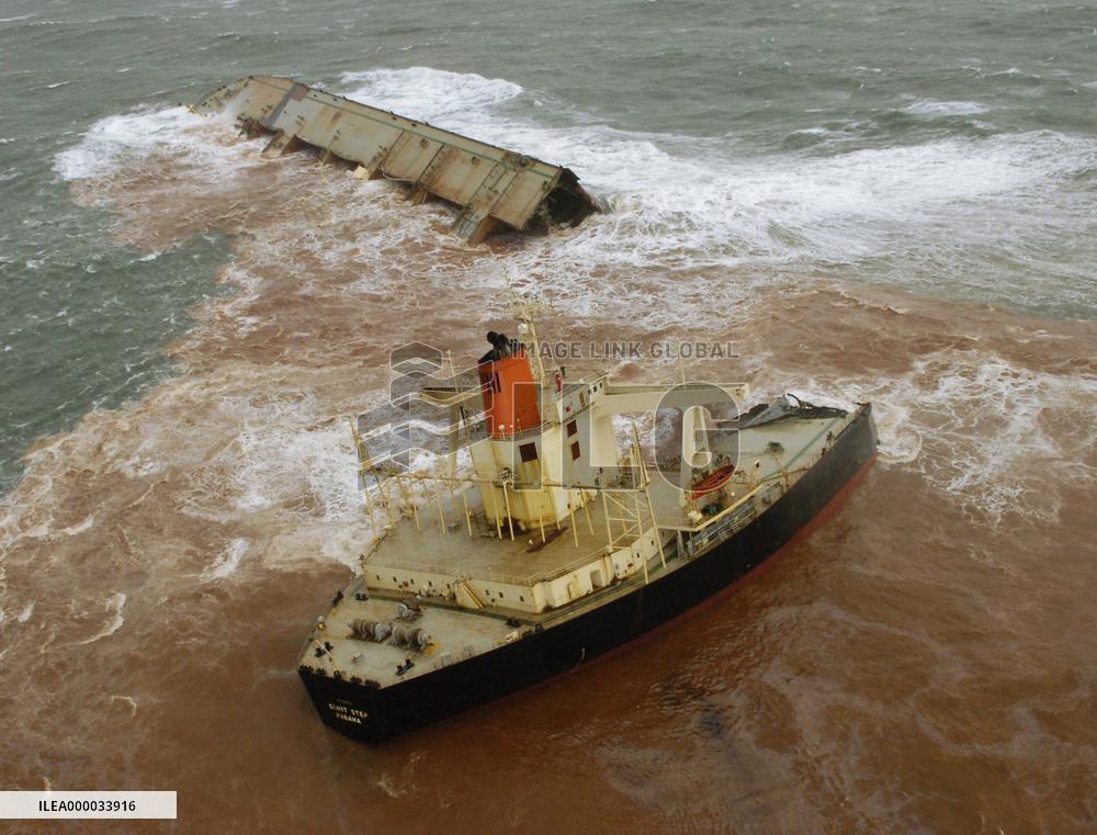 Panamanian-registered freighter Giant Step runs aground off Ibar