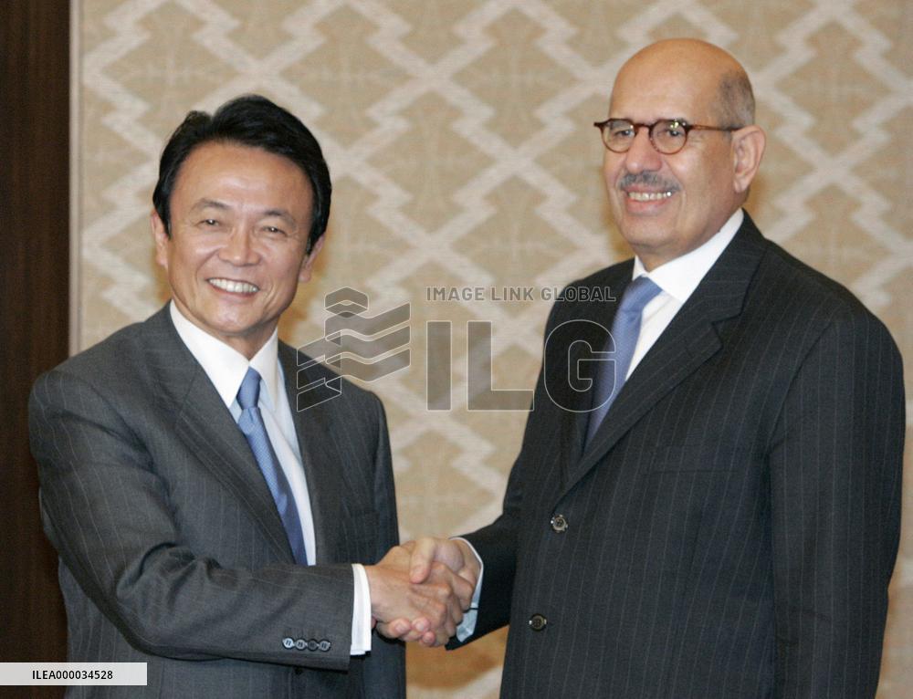 IAEA chief ElBaradei talks with Foreign Minister Aso