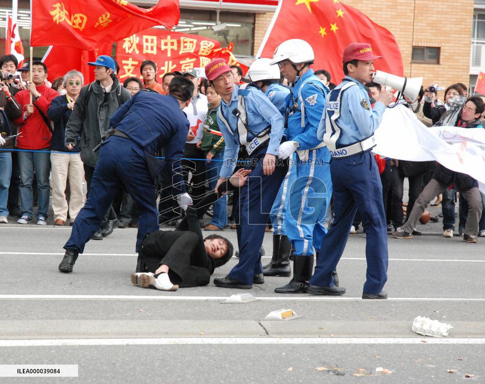 Olympic torch relay held in Nagano