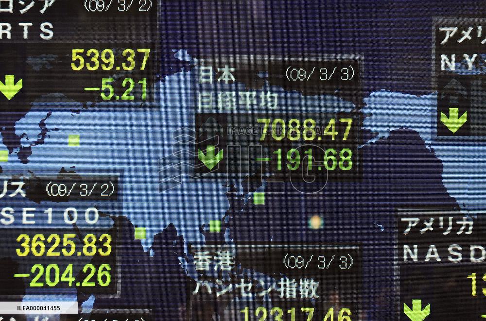 Nikkei Stock Average briefly falls to 4-month low