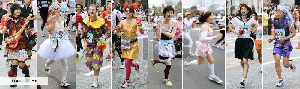 Characters, mascots, animals among 35,000 Tokyo Marathon runners