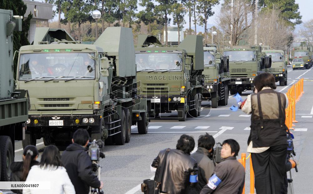Missile units on way to northeastern Japan