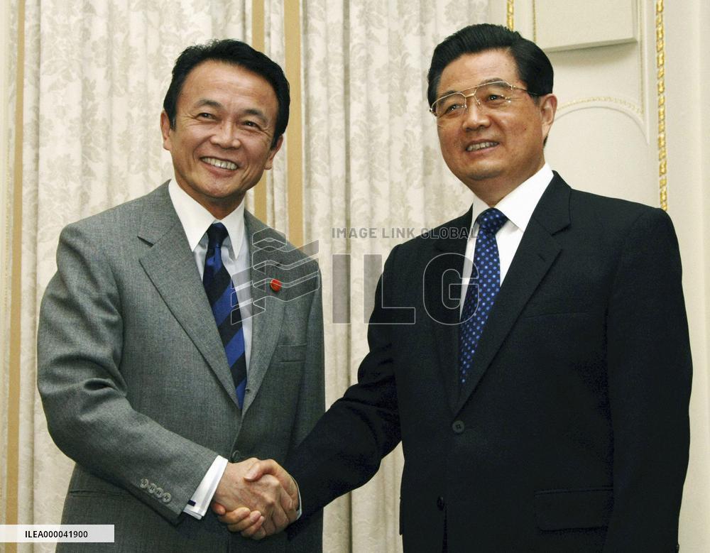 Aso repeats U.N. resolution needed in event of N. Korean launch