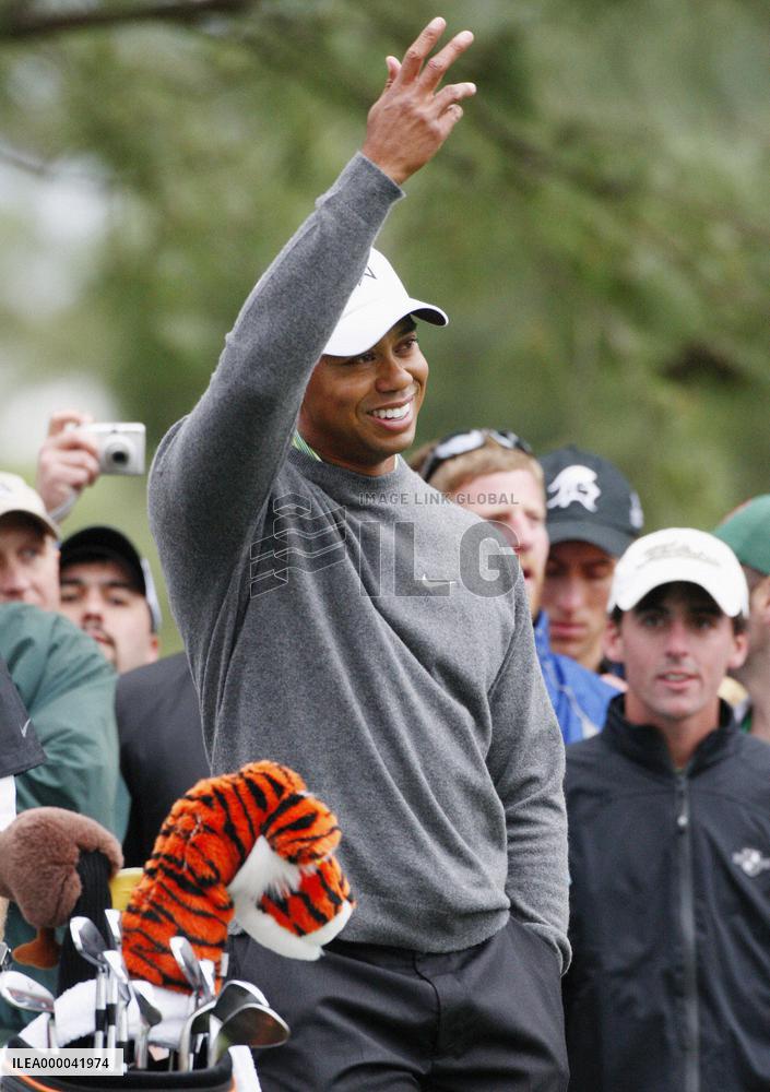 Tiger Woods at Masters practice round