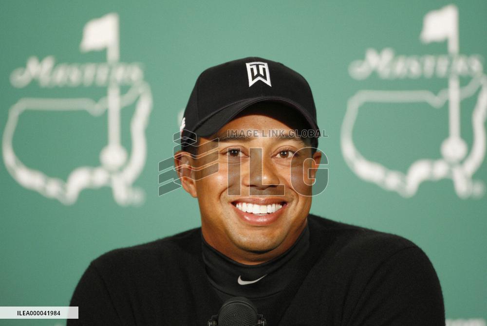 Tiger Woods speaks at news conference before Masters