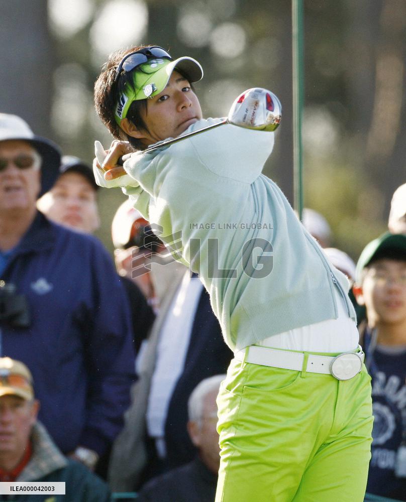 Ryo Ishikawa practices for Masters golf tournament