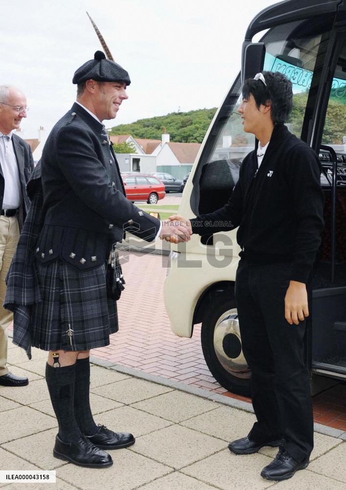 Ishikawa practices at Turnberry for British Open