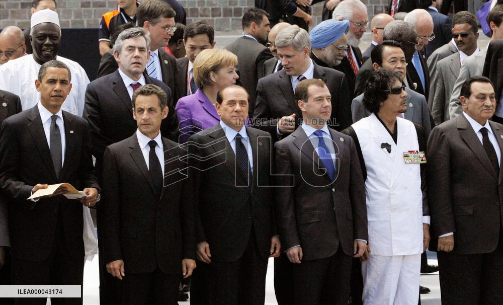 Leaders of G-8 end expanded meeting in Italy