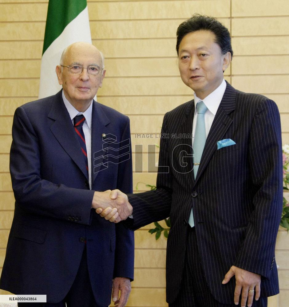 Hatoyama meets Italian president Napolitano