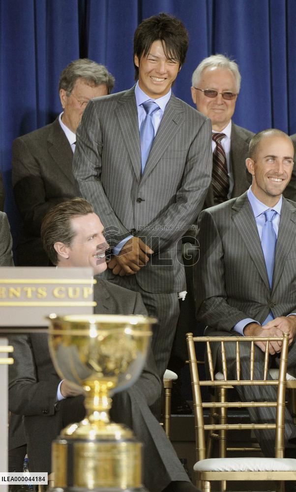 Ishikawa debuts at Presidents Cup opening ceremony