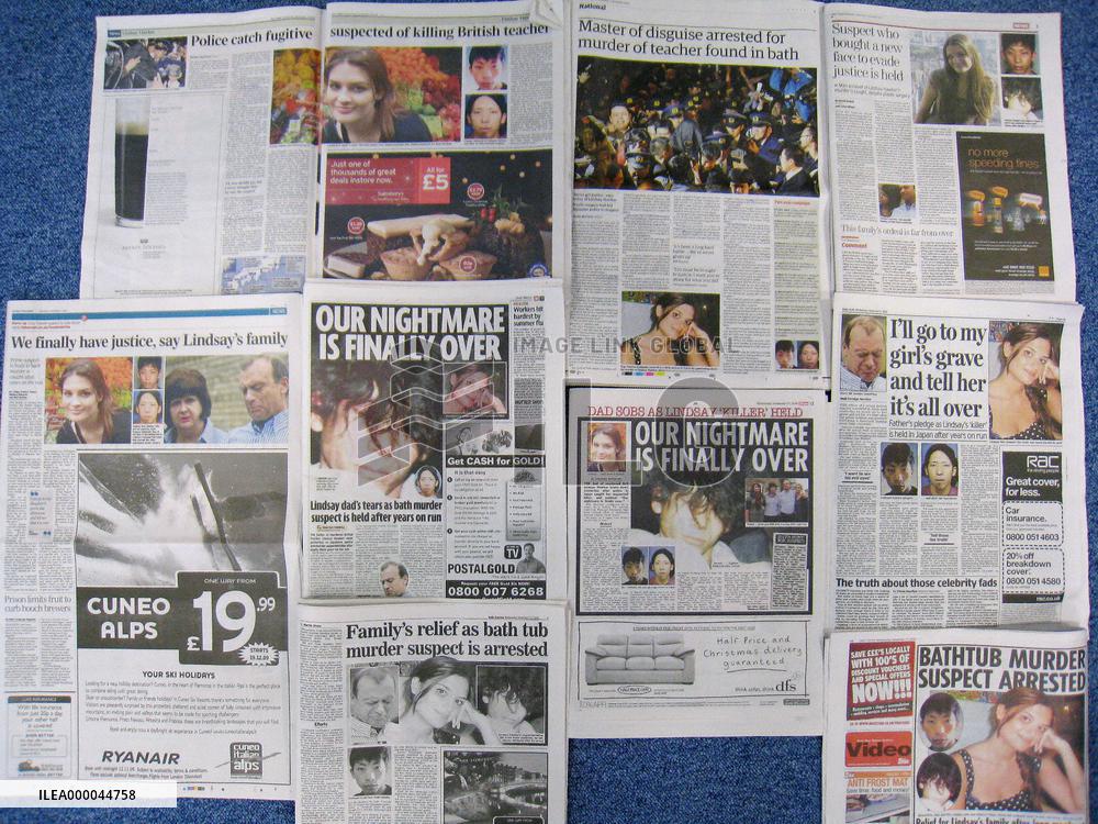 Ichihashi arrest makes headlines in Britain