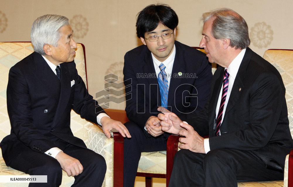 Japanese emperor meets with Uruguayan president