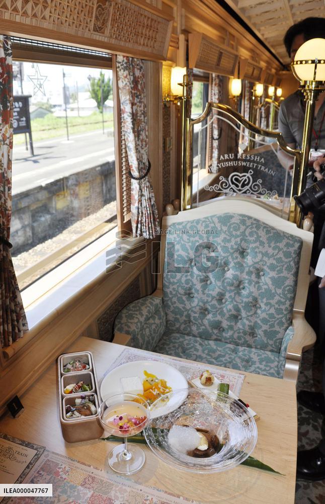 Kyushu Railway serves sweets on luxury train trip