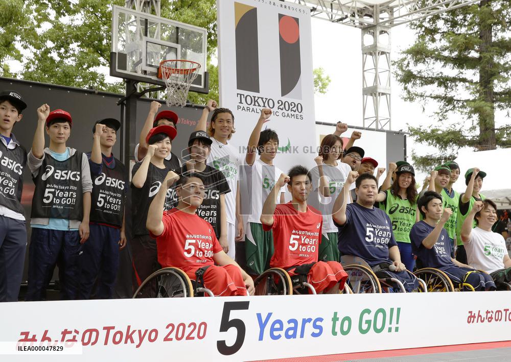 Japan wheelchair basketball team members attend countdown event