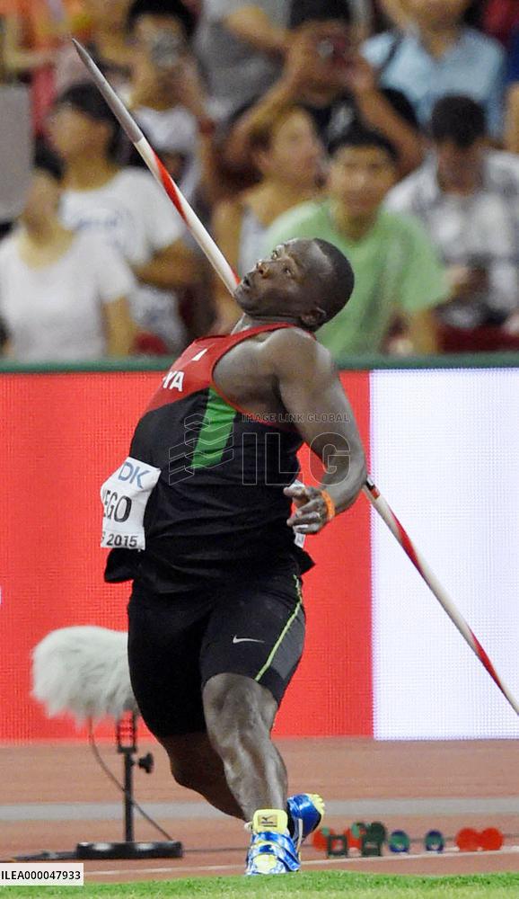 Kenyan Yego wins men's javelin at world athletics meet in Beijing