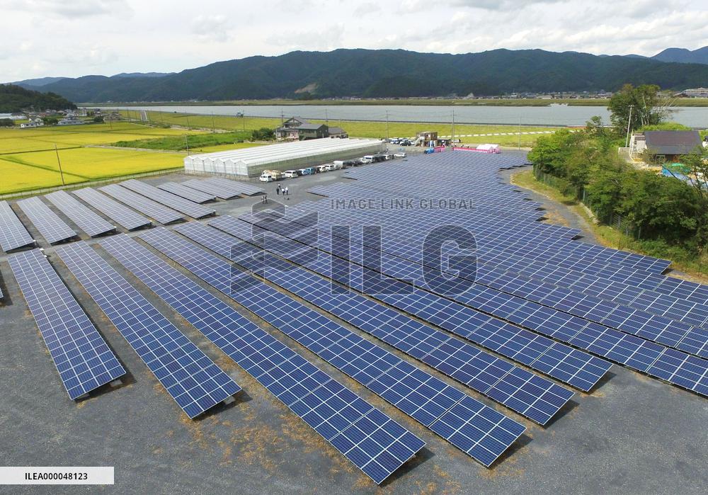 Tsunami-hit school site in north Japan turned into solar power plant
