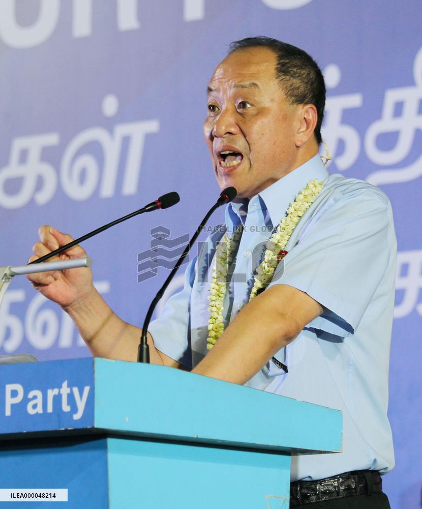 Singapore opposition Workers' Party leader speaks at rally