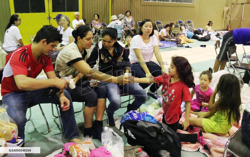 Japanese-Brazilians in flood-hit area take shelter in school