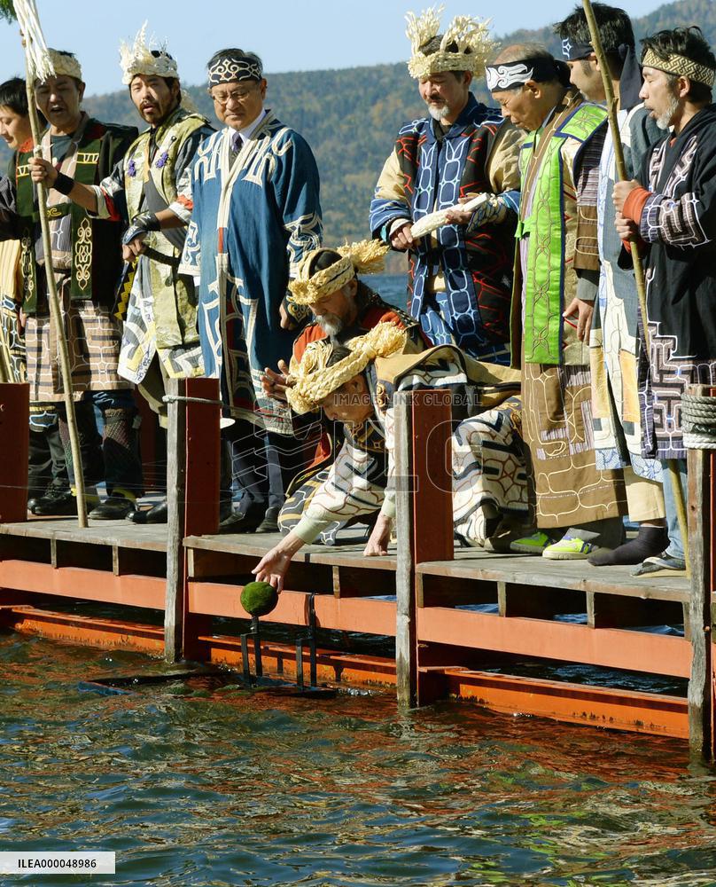 Ethnic Ainu people hold ritual to thank nature in northern Japan