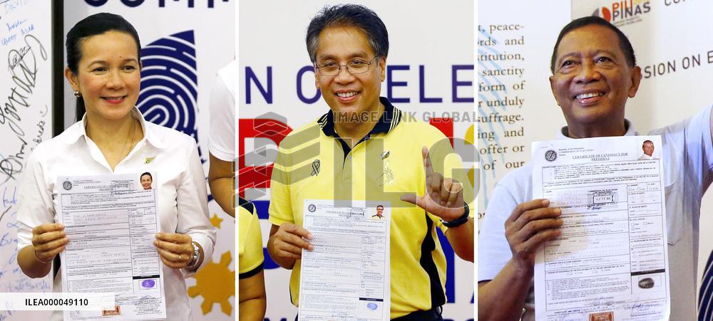 3 Philippine presidential hopefuls file candidacies